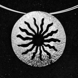 Handmade Silver Necklace Sun