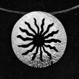 Handmade Silver Necklace Sun