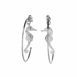 Handmade Silver Earring Sea Horse